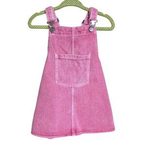 Zara Pink Chambray Pocket Jumper Dress Baby Girls 18-24 months